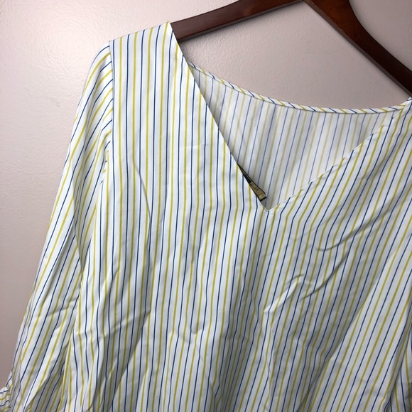 NWOT Massimo Dutti Bell Sleeve Striped Blouse 4 - Picture 6 of 8